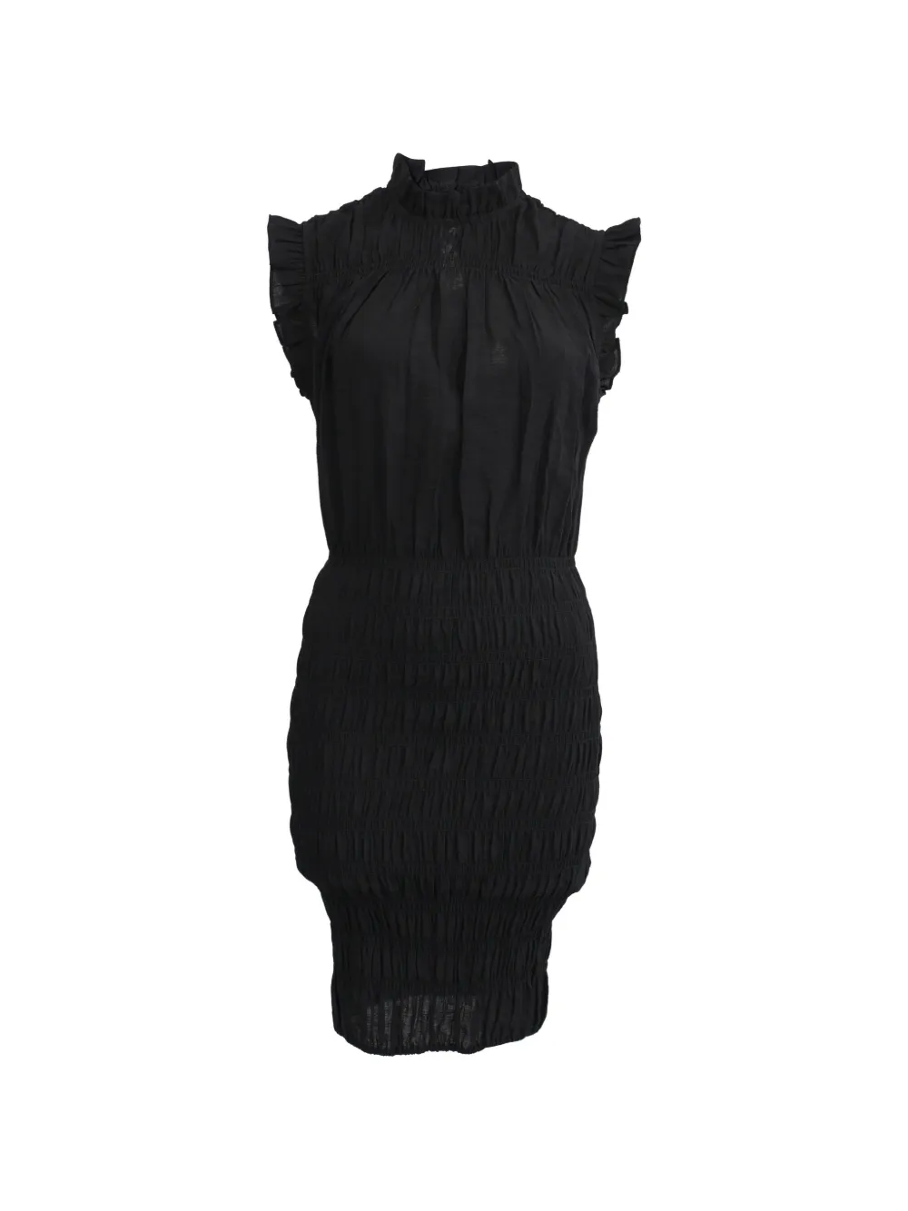 Maje mock neck shirred dress - Schwarz