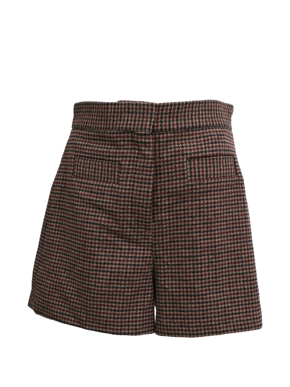 SANDRO houndstooth tweed shorts - Marrone