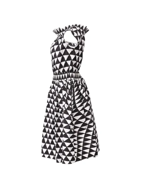 Prada Pre-Owned geometric-print off-shoulder mini dress