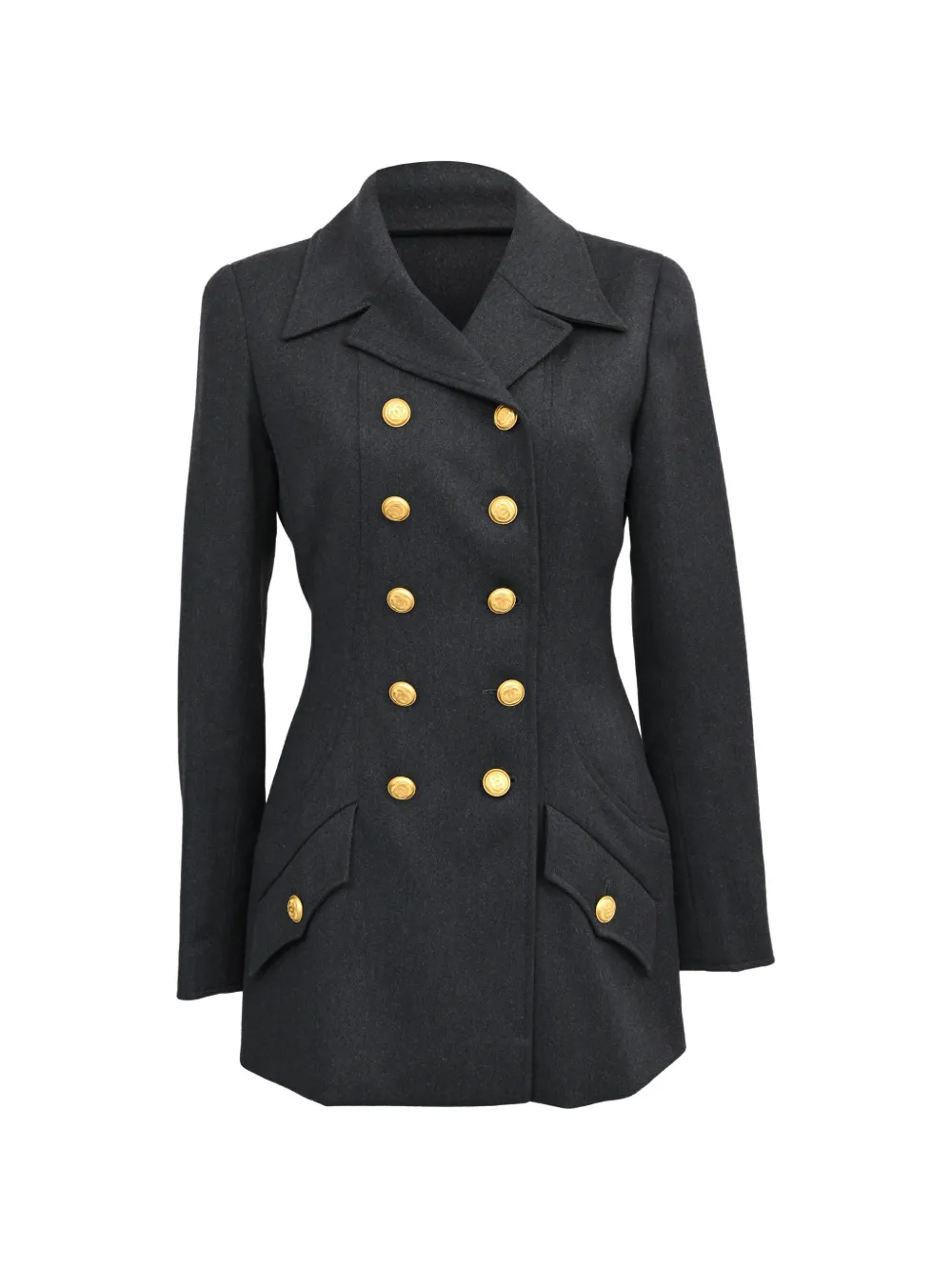 CHANEL Pre-Owned double-breasted peacoat - Schwarz