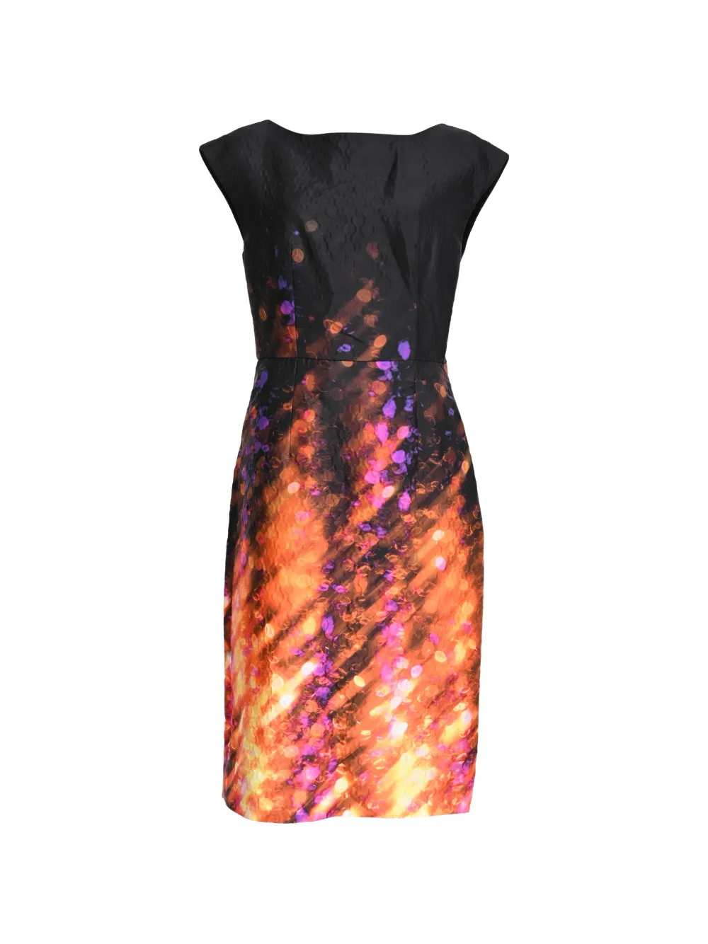 Prada Pre-Owned Printed bow-detail midi dress - Nero