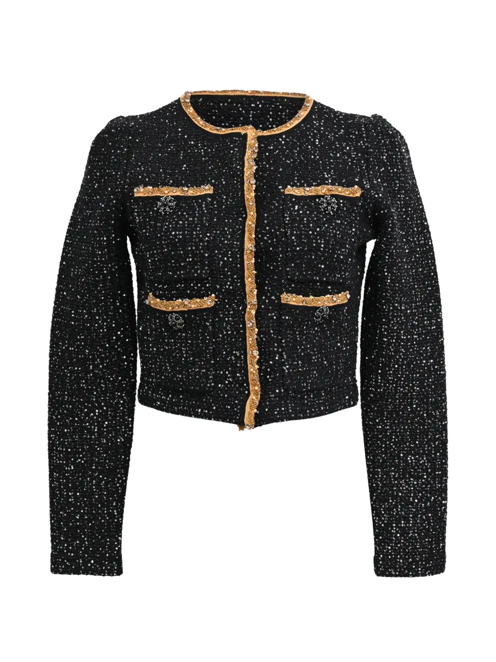 Self-Portrait pull crop à sequins - Noir Self-Portrait pull crop à sequins - Noir