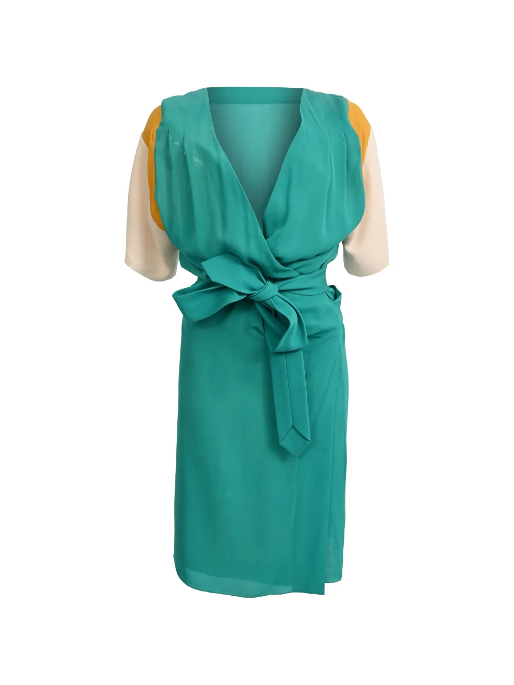 Hermès Pre-Owned wrap silk dress - Verde