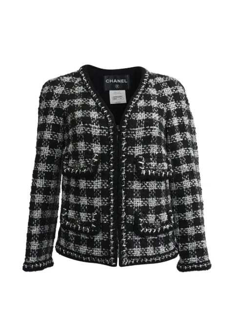CHANEL Pre-Owned Tweed zip-up jacket