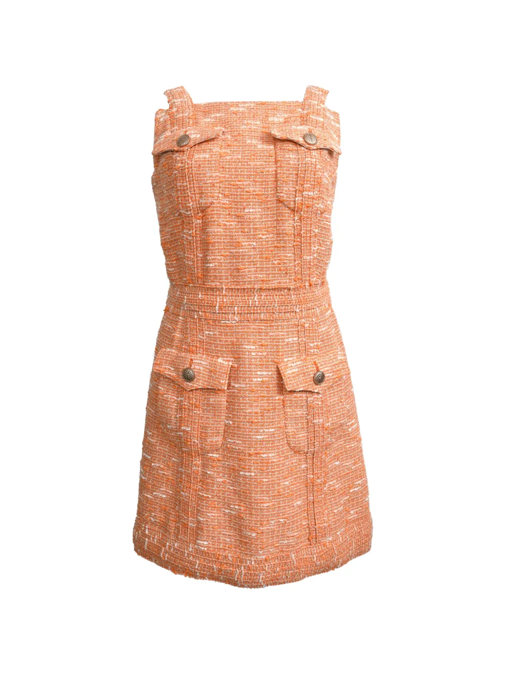 CHANEL Pre-Owned robe courte en tweed - Orange