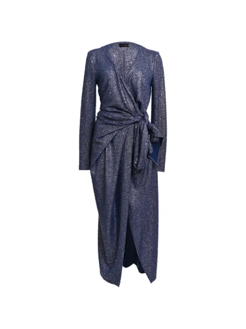 Talbot Runhof glittered wrap maxi dress