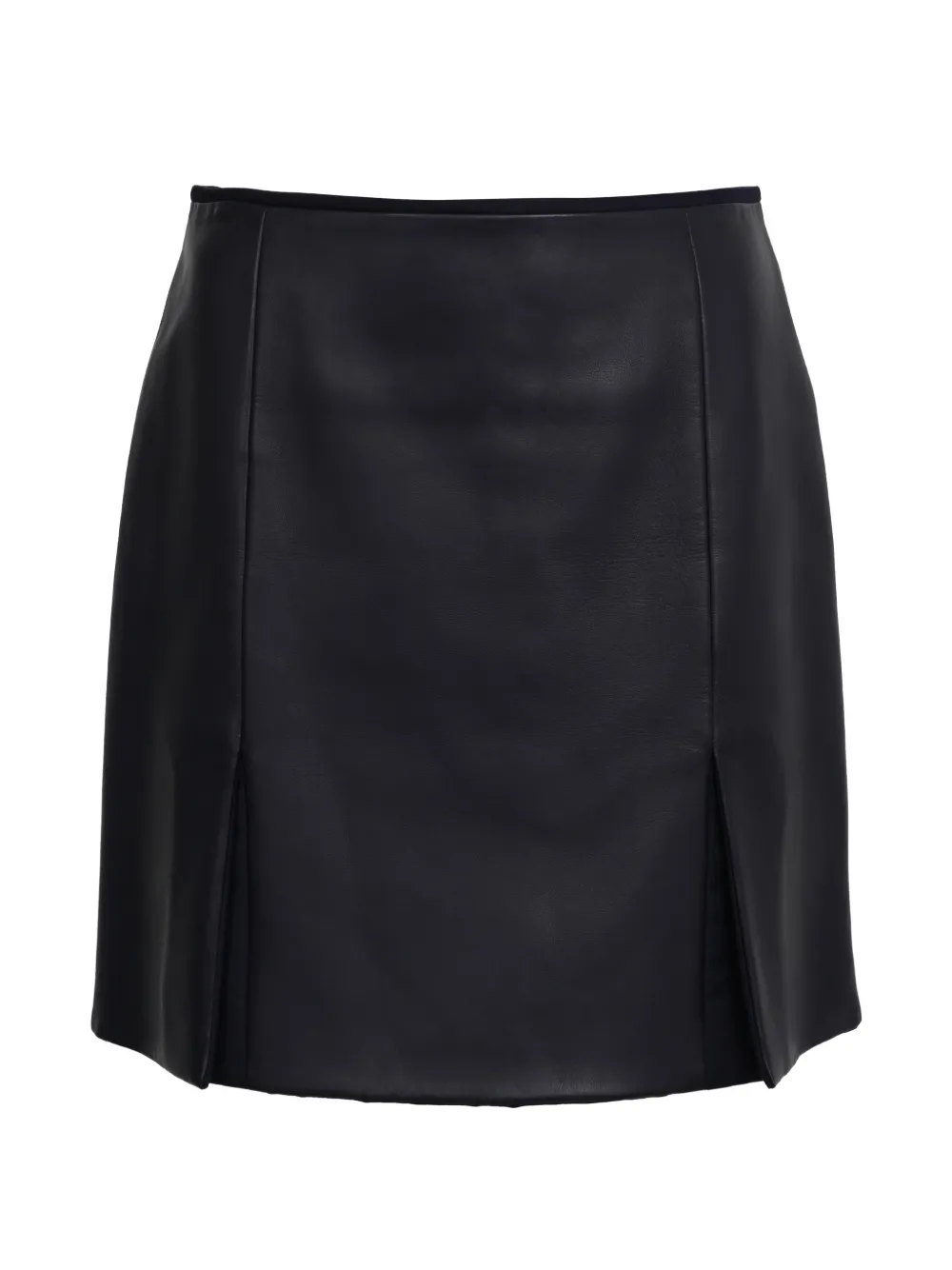 Hermès Pre-Owned 2023 front-slit leather mini skirt - Nero