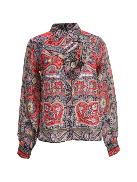 Etro Vintage Paisley-print ruffle blouse