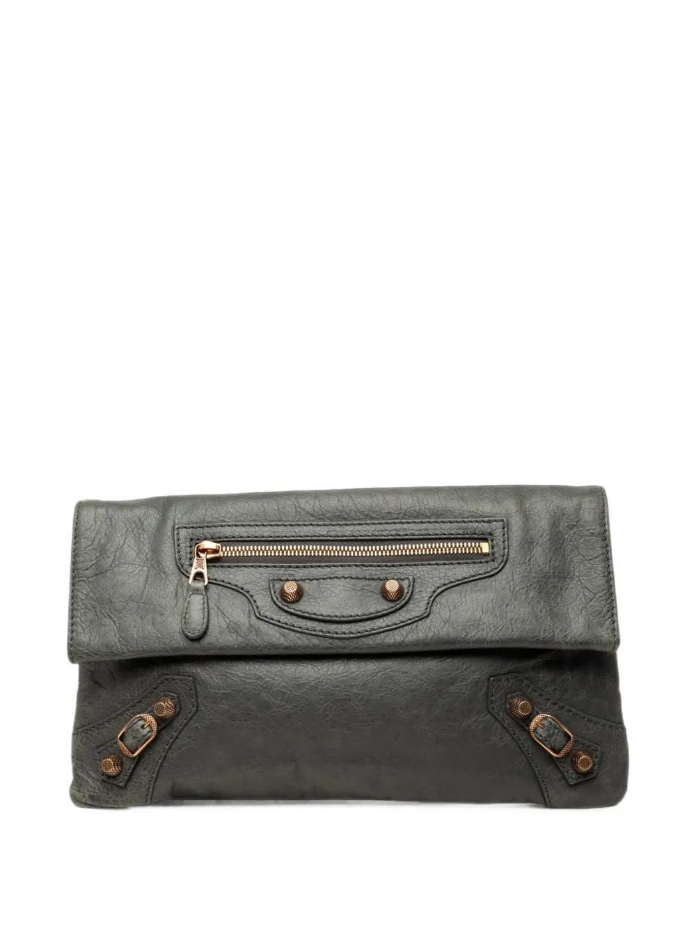 Balenciaga Pre-Owned 2012 Lambskin Motocross Giant 12 Envelope clutch bag - Grigio