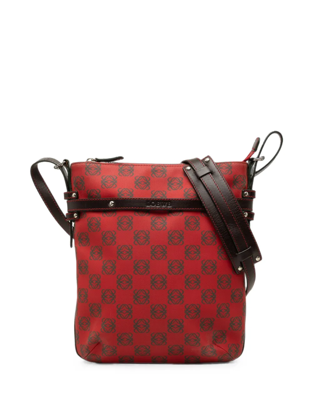 Loewe Pre-Owned 2000-2026 Anagram Coated Canvas crossbody bag - Rot