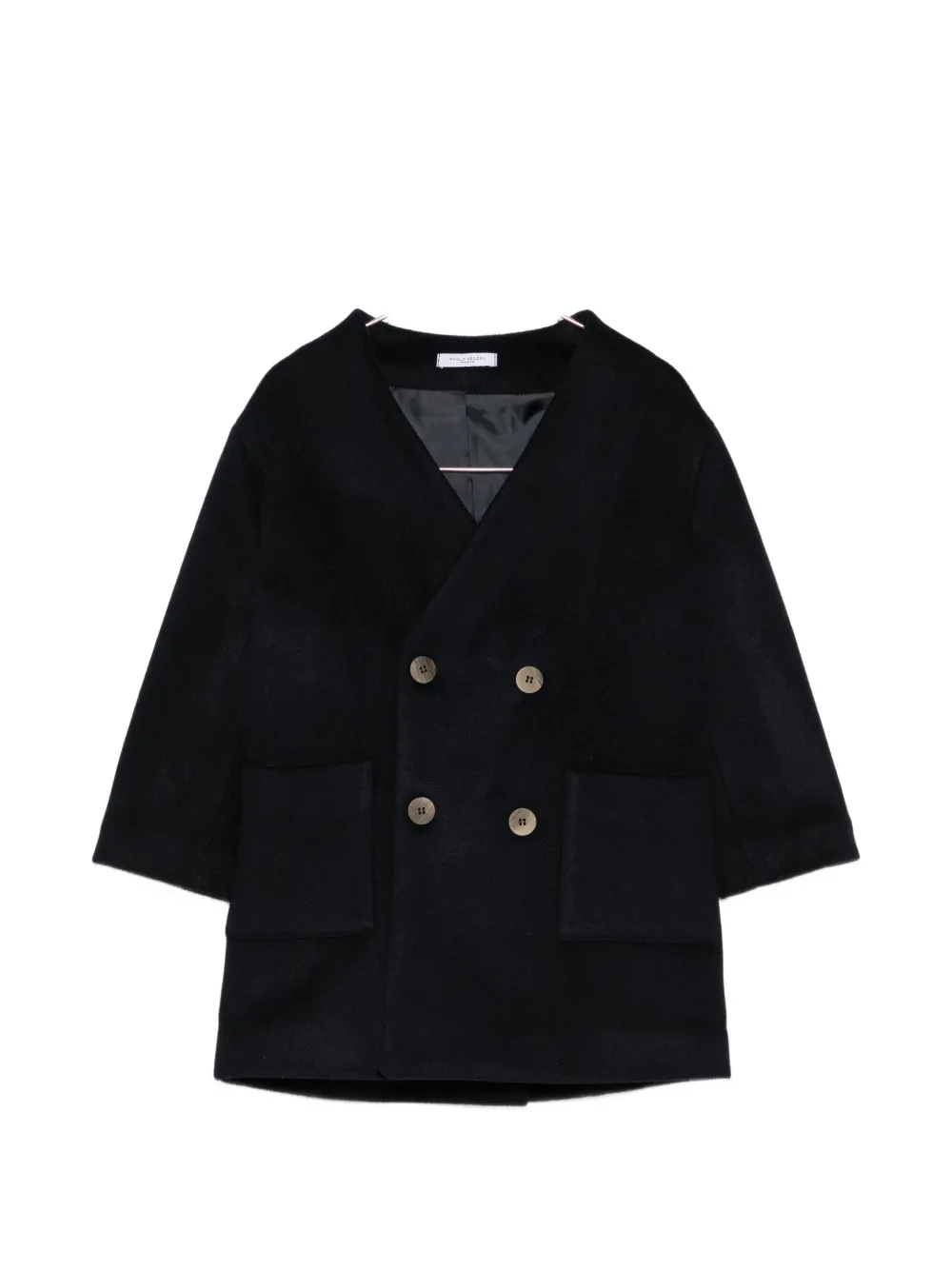 Paolo Pecora Kids double-breasted V-neck coat - Blau