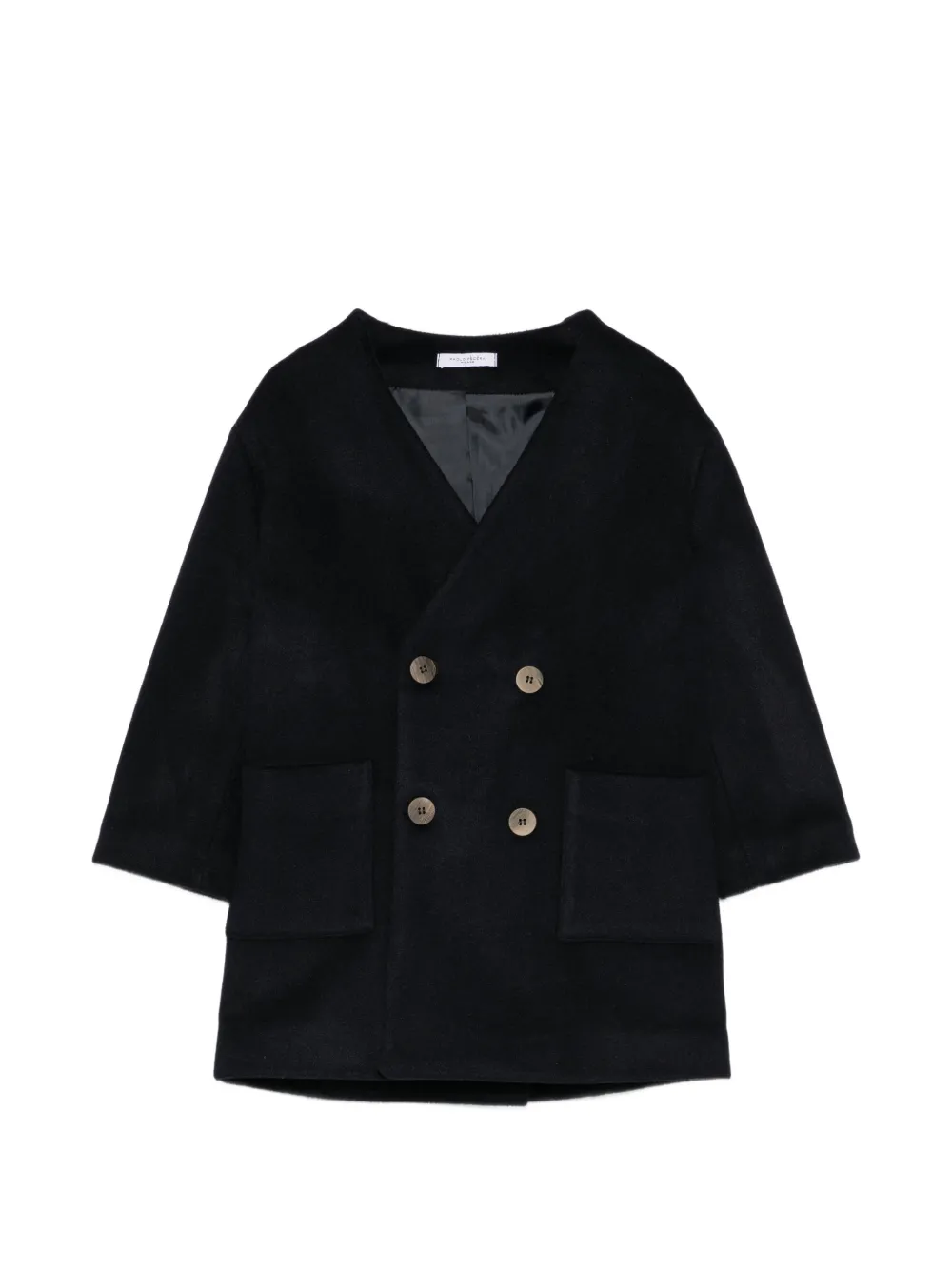 Paolo Pecora Kids double-breasted V-neck coat - Blu