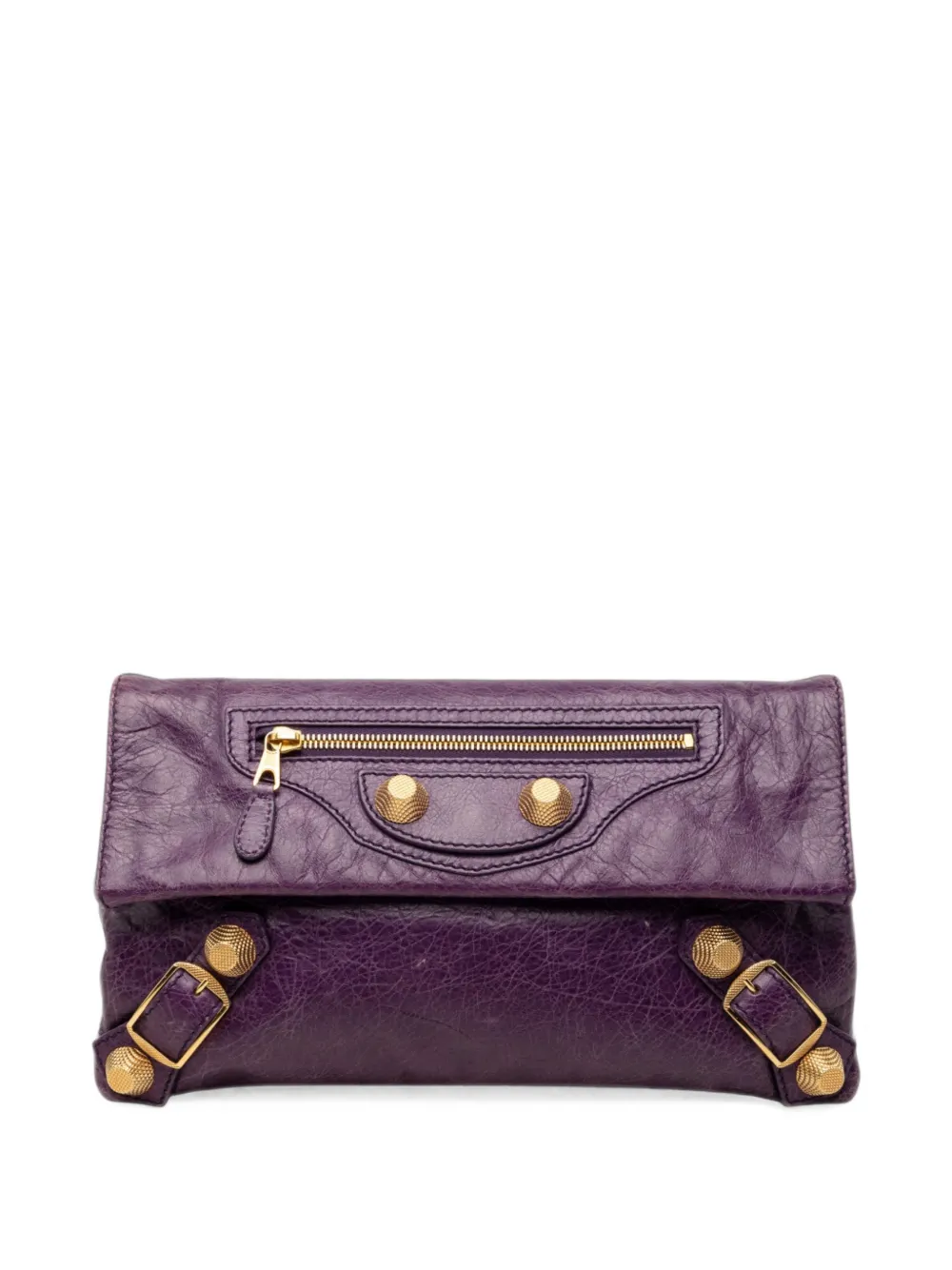 Balenciaga Pre-Owned 2005-2026 Lambskin Motocross Giant 21 Envelope clutch bag - Viola