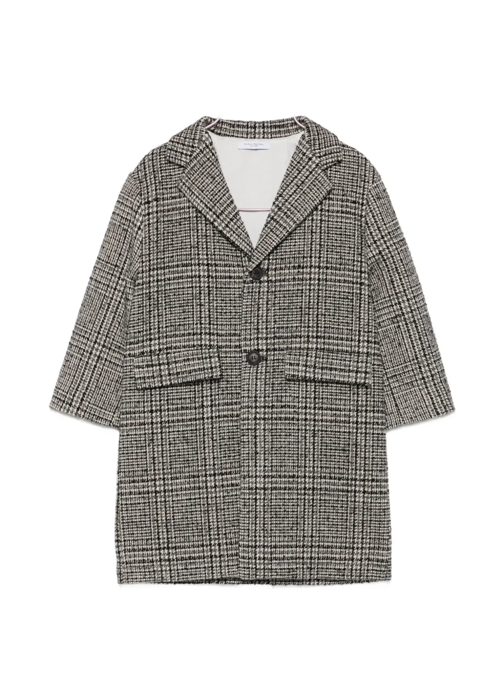 Paolo Pecora Kids check-pattern button-fastening coat - Grau