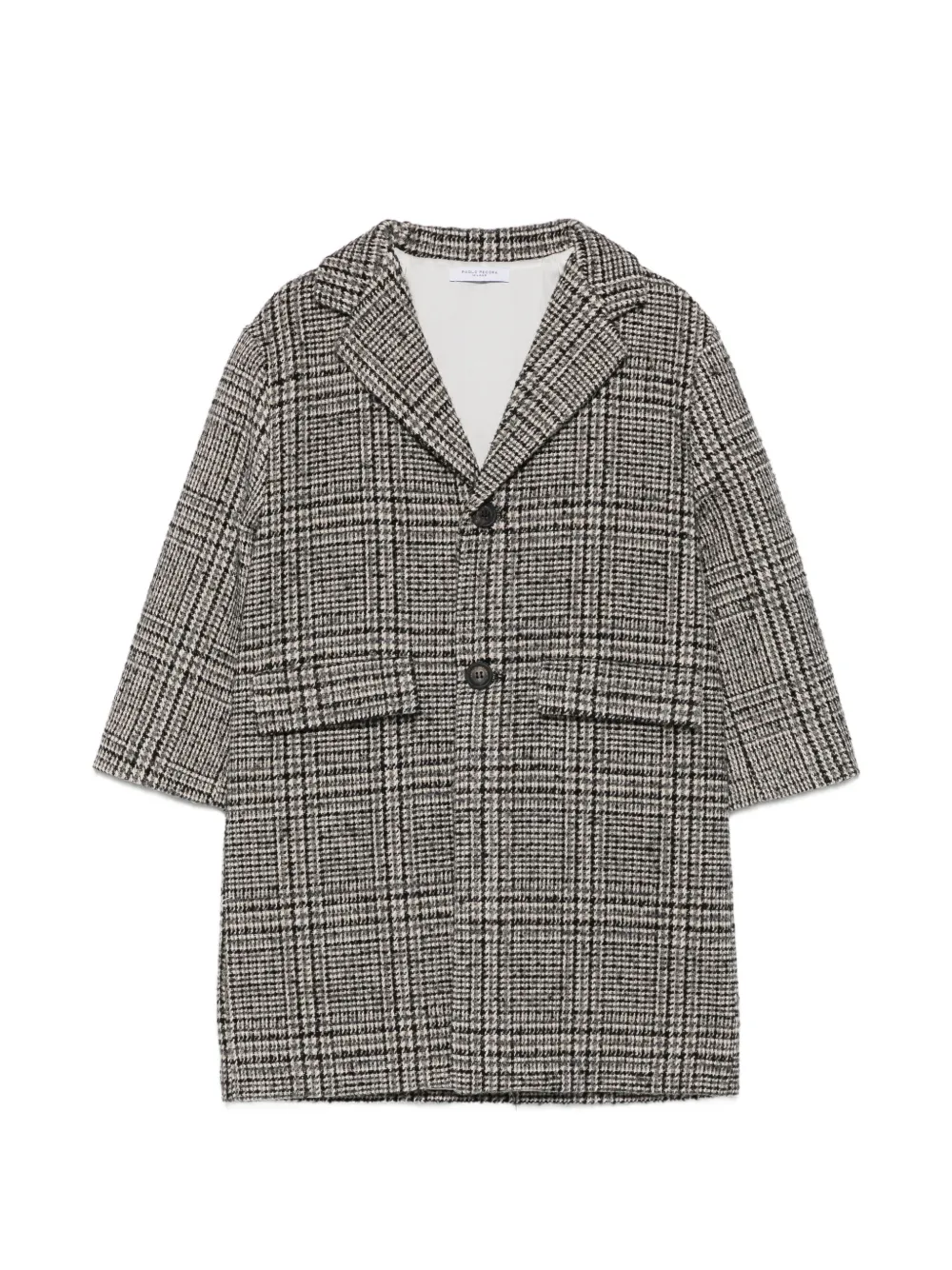 Paolo Pecora Kids check-pattern button-fastening coat - Grigio