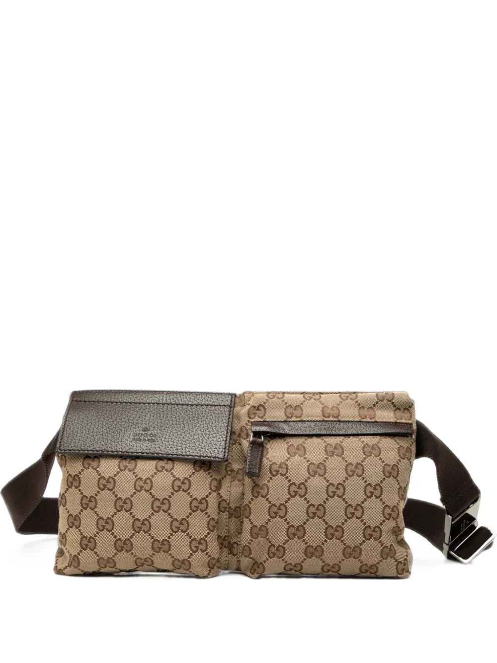 Gucci Pre-Owned 2000-2015 Double Pocket Gürteltasche aus GG-Canvas - Nude