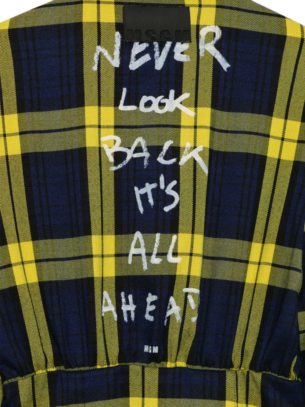 MSGM Kids Jurk met tartan ruit en strikdetail Blauw