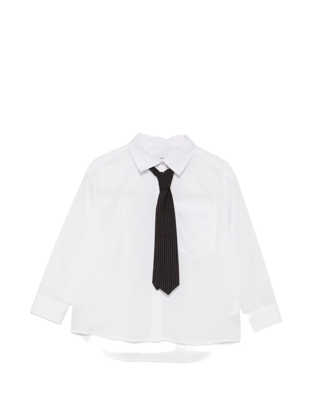 MSGM Kids tie-detail logo-detail shirt - Weiß