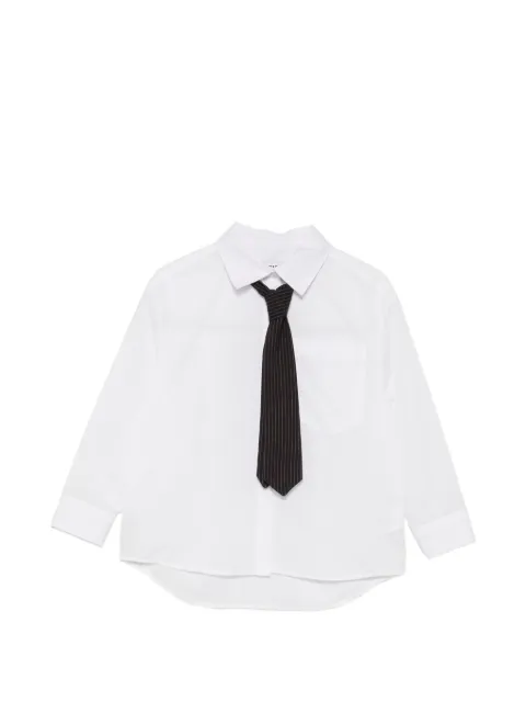 MSGM Kids tie-detail logo-detail shirt