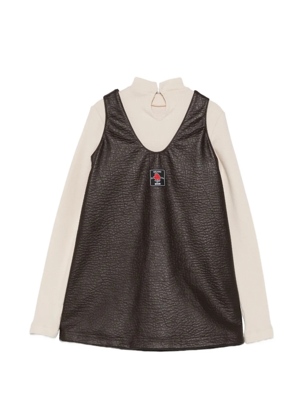 MSGM Kids Mouwloze jurkset met gekreukt effect Bruin