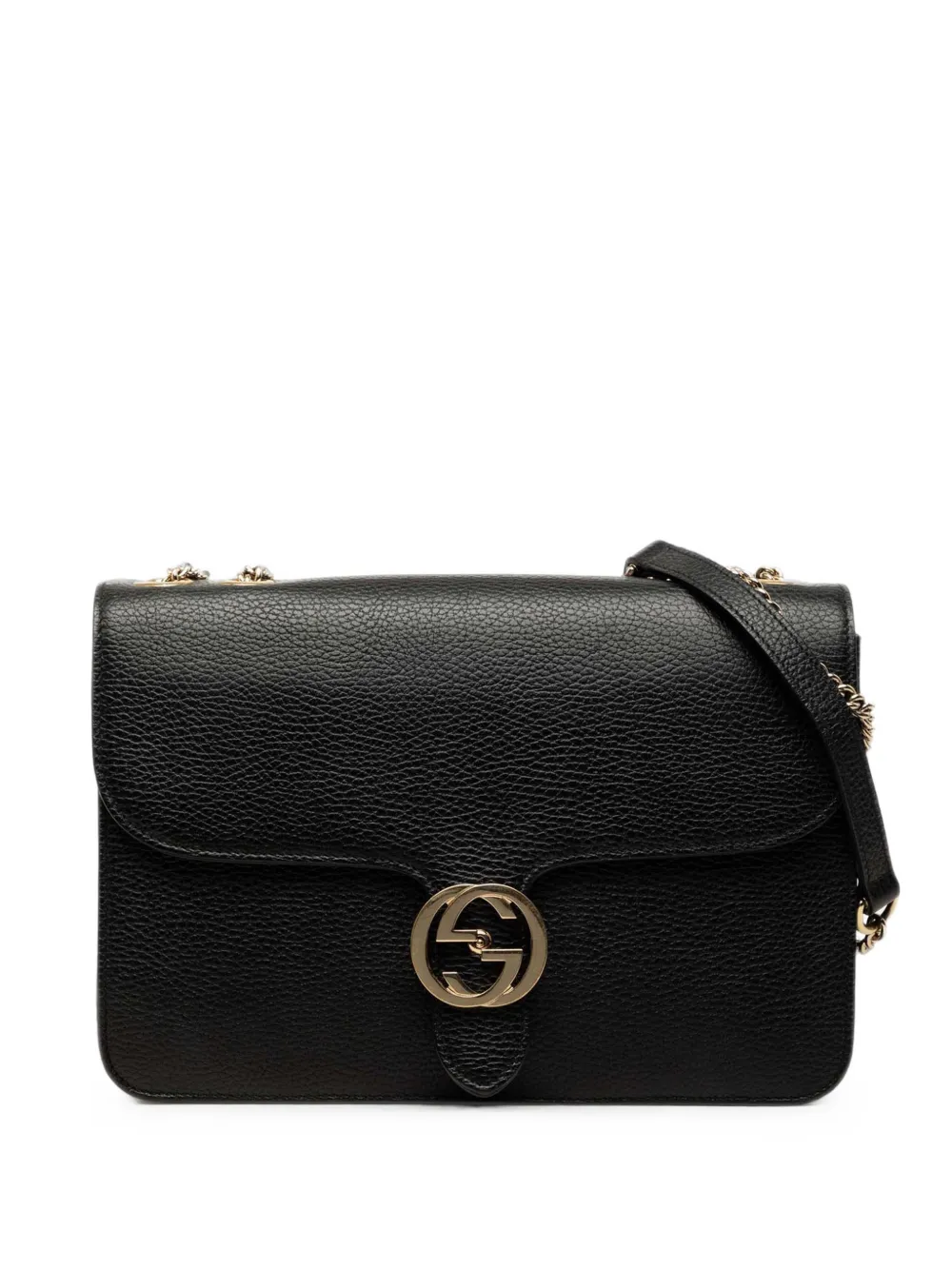 Gucci Pre-Owned 2000-2015 Medium Dollar Calfskin Interlocking G crossbody bag - Nero