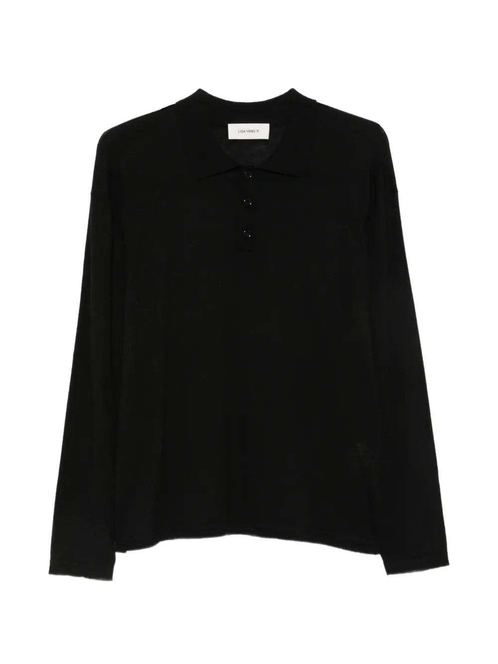 Lisa Yang contrast-stitch polo sweater - Nero