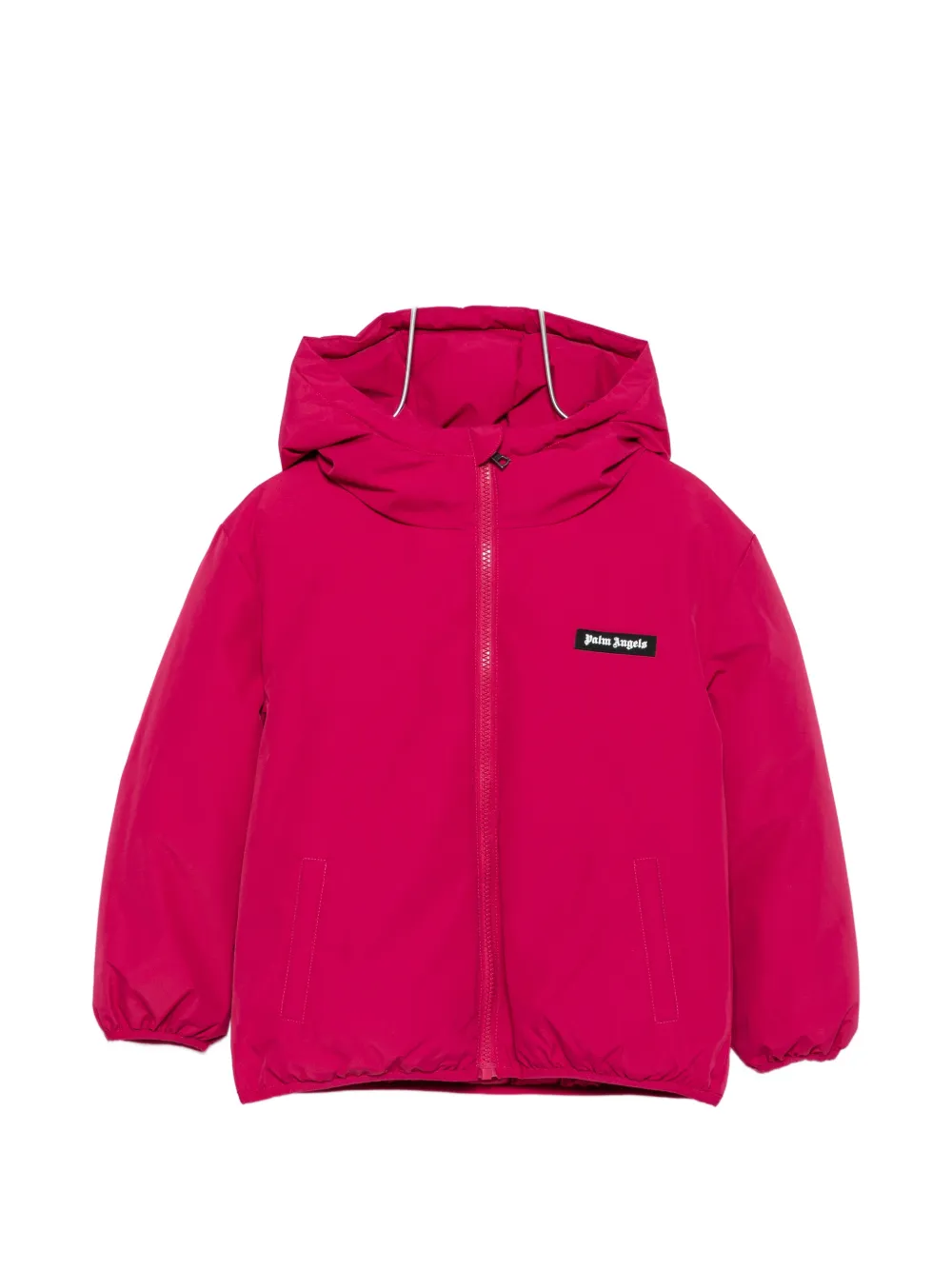 Palm Angels Kids logo-patch hooded padded jacket - Rosa