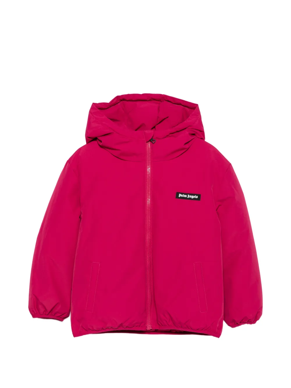Palm Angels Kids logo-patch hooded padded jacket - Rosa