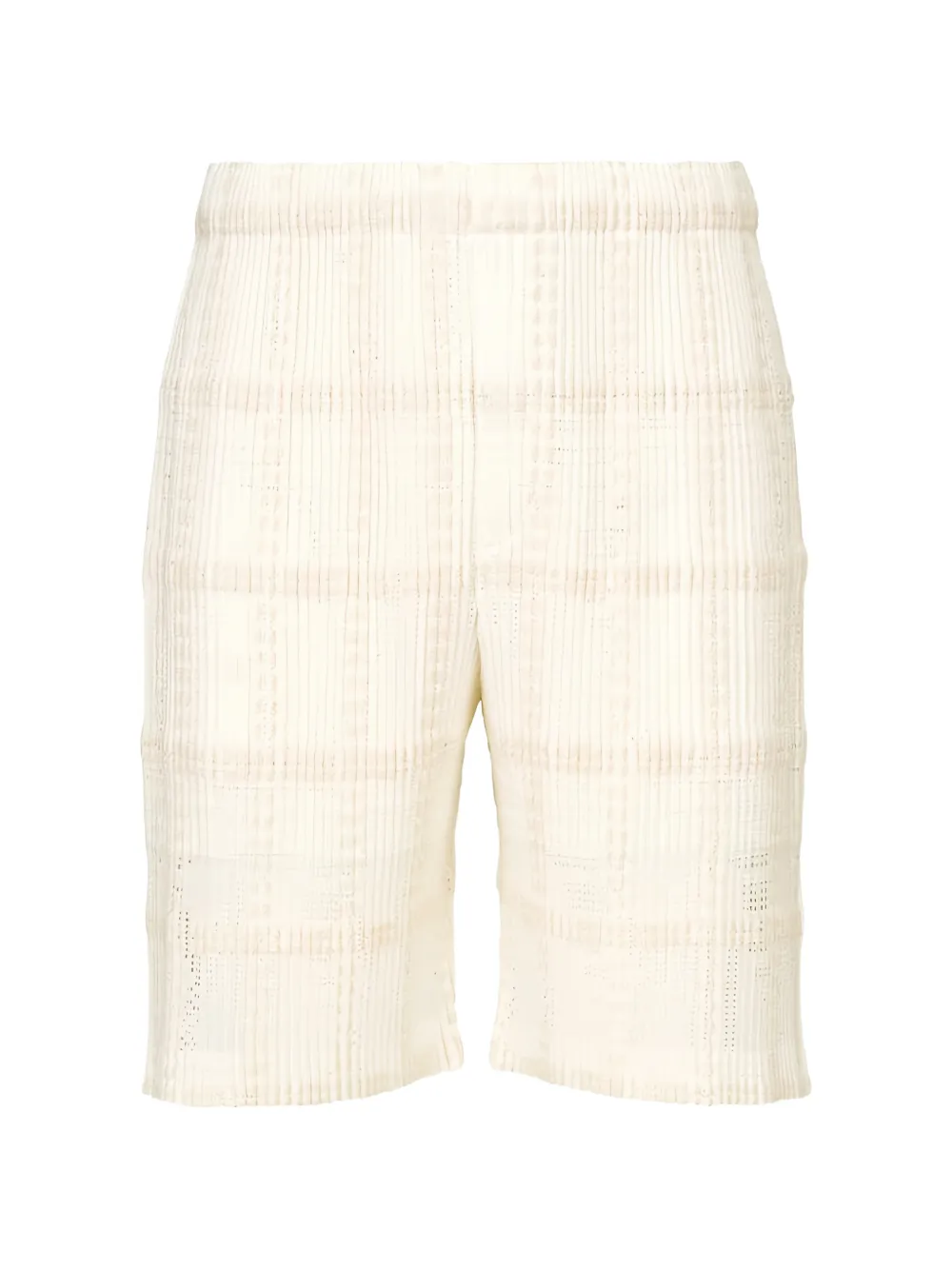 Homme Plissé Issey Miyake lace grid pleats shorts - Toni neutri