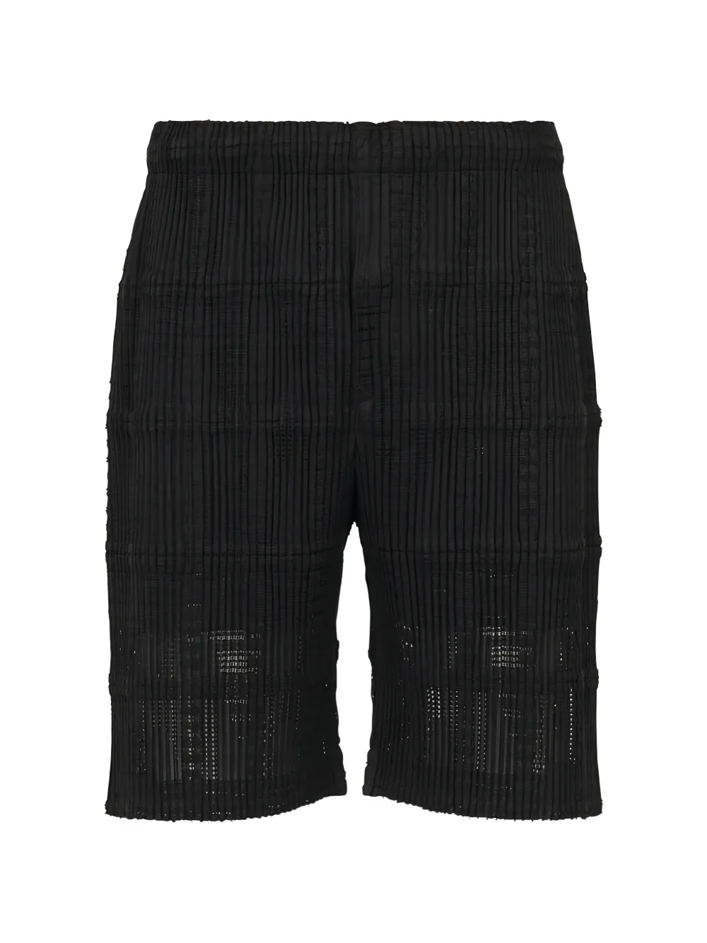 Homme Plissé Issey Miyake Shorts Lace Grid con pieghe - Nero