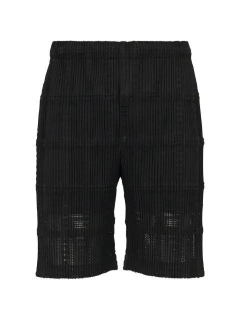Homme Plissé Issey Miyake bermudas plisadas con encaje