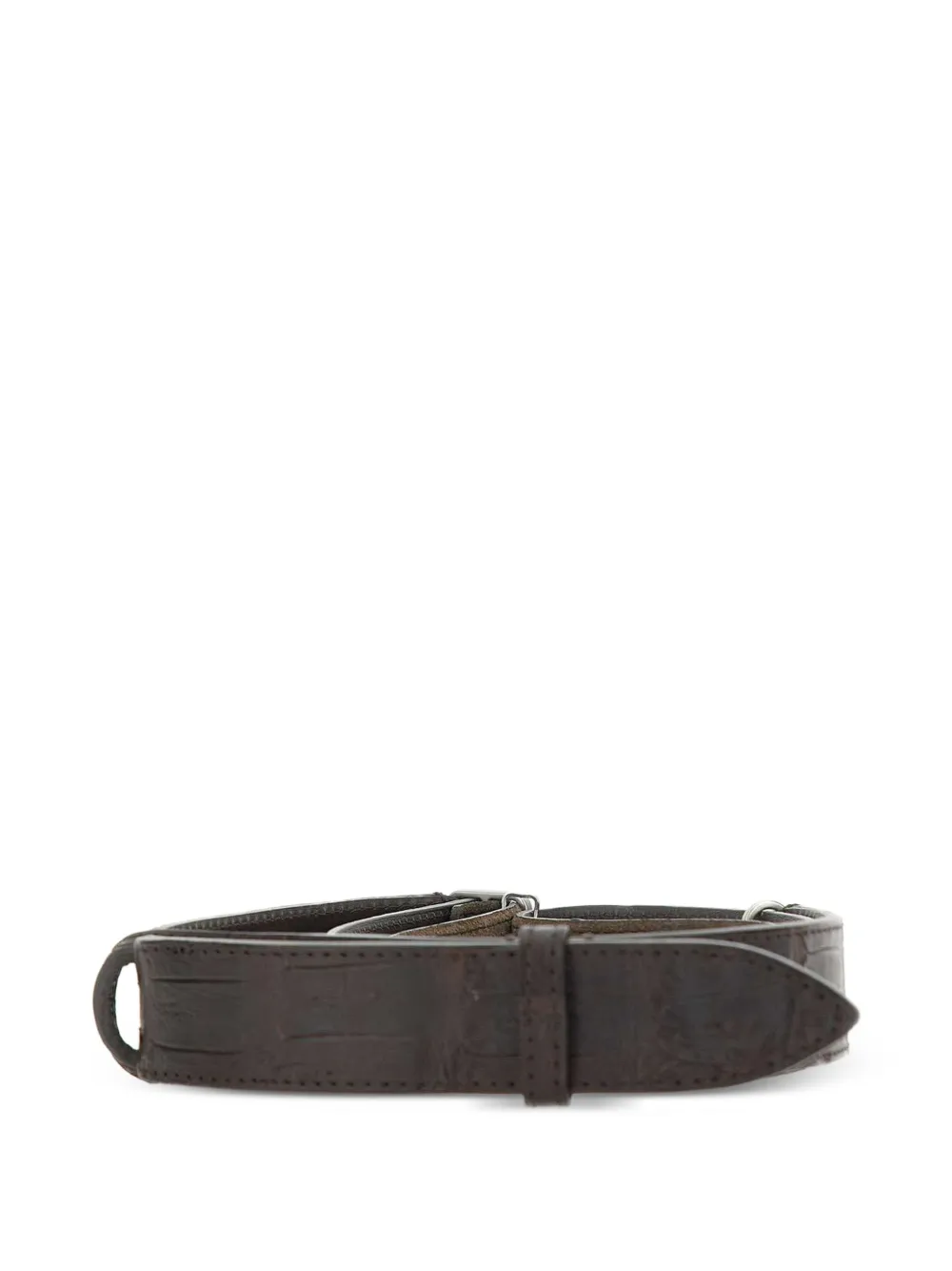 Orciani Nobuckle crocodile-effect leather belt - Braun