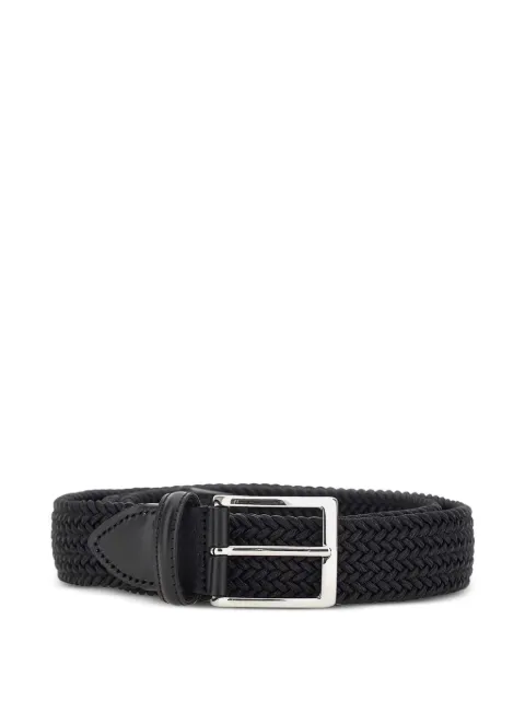 ATHISON braided leather-trim belt