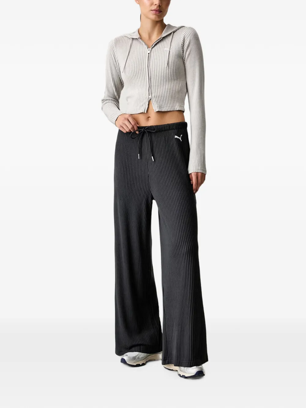 PUMA Essentials ribgebreide trainingsbroek Zwart