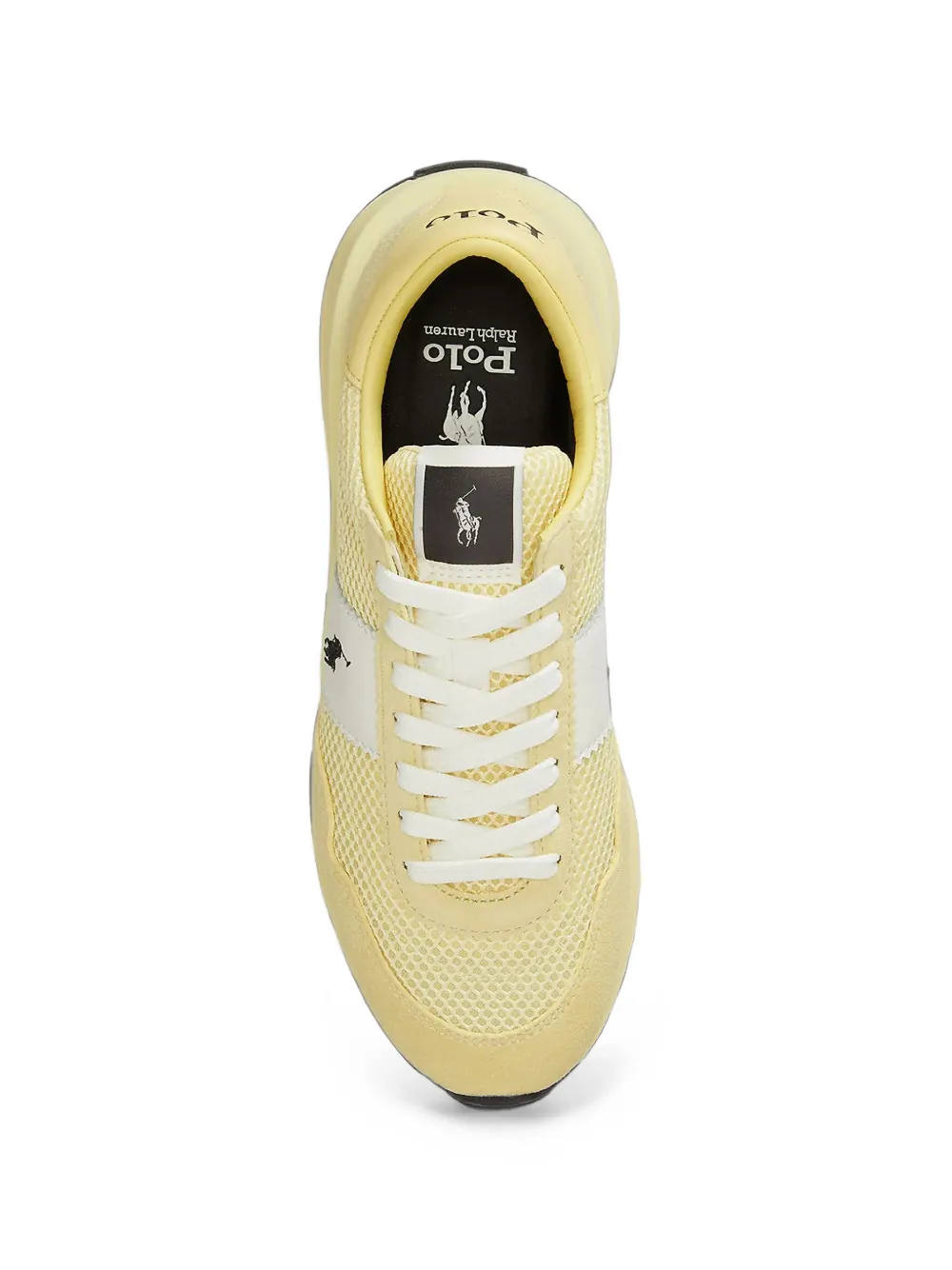 Polo Ralph Lauren logo-patch mesh sneakers Geel