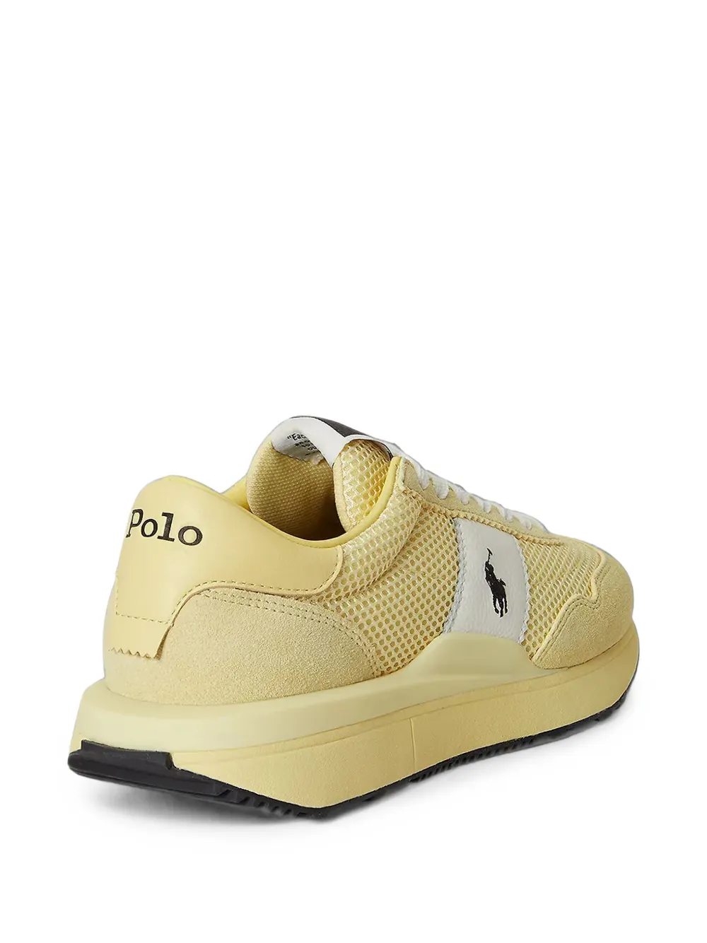 Polo Ralph Lauren logo-patch mesh sneakers Geel