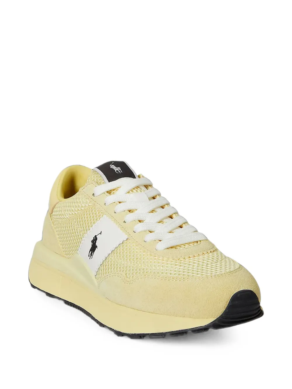 Polo Ralph Lauren logo-patch mesh sneakers Geel
