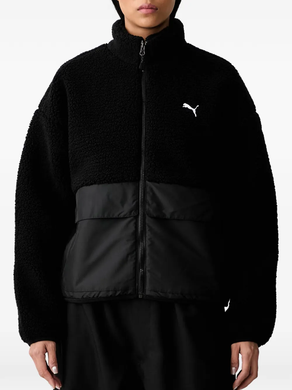 PUMA Re:Fibre fleece relaxed jacket Zwart