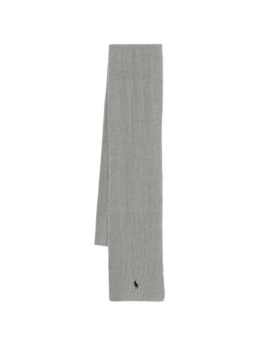Polo Ralph Lauren ribbed-knit logo-embroidered scarf - Grigio