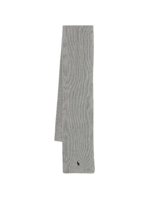 Polo Ralph Lauren ribbed-knit logo-embroidered scarf