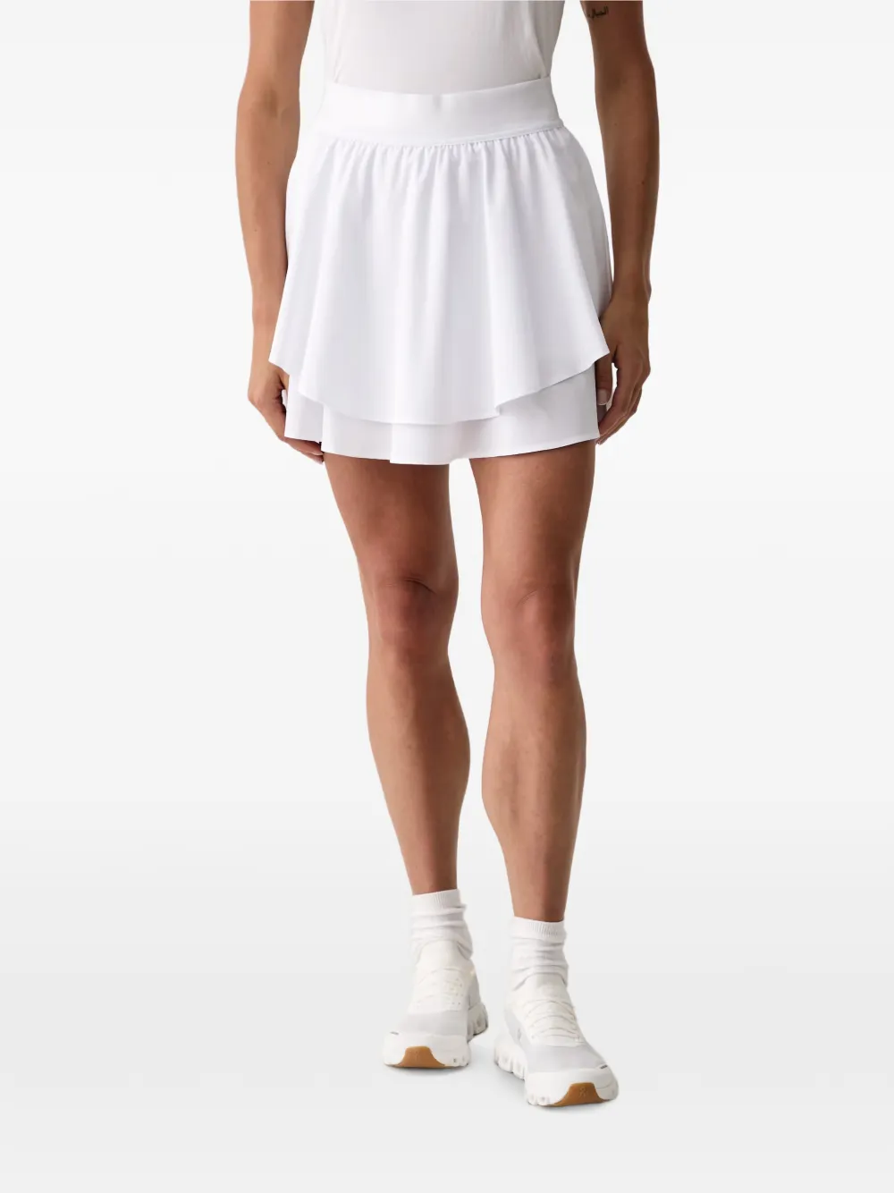 Skechers Sport Court Layered Ruffled Skort In White