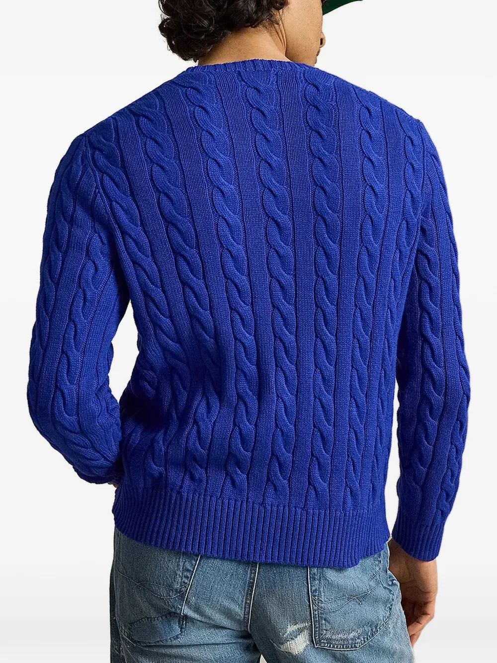 Polo Ralph Lauren Kabelgebreide trui met geborduurd logo Blauw