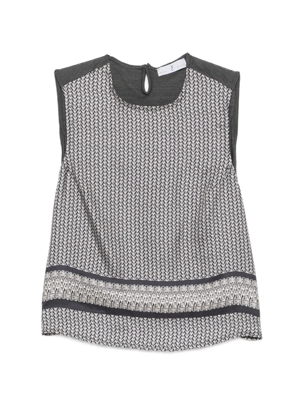 Why Ci Geometric-print Sleeveless Top In Multi