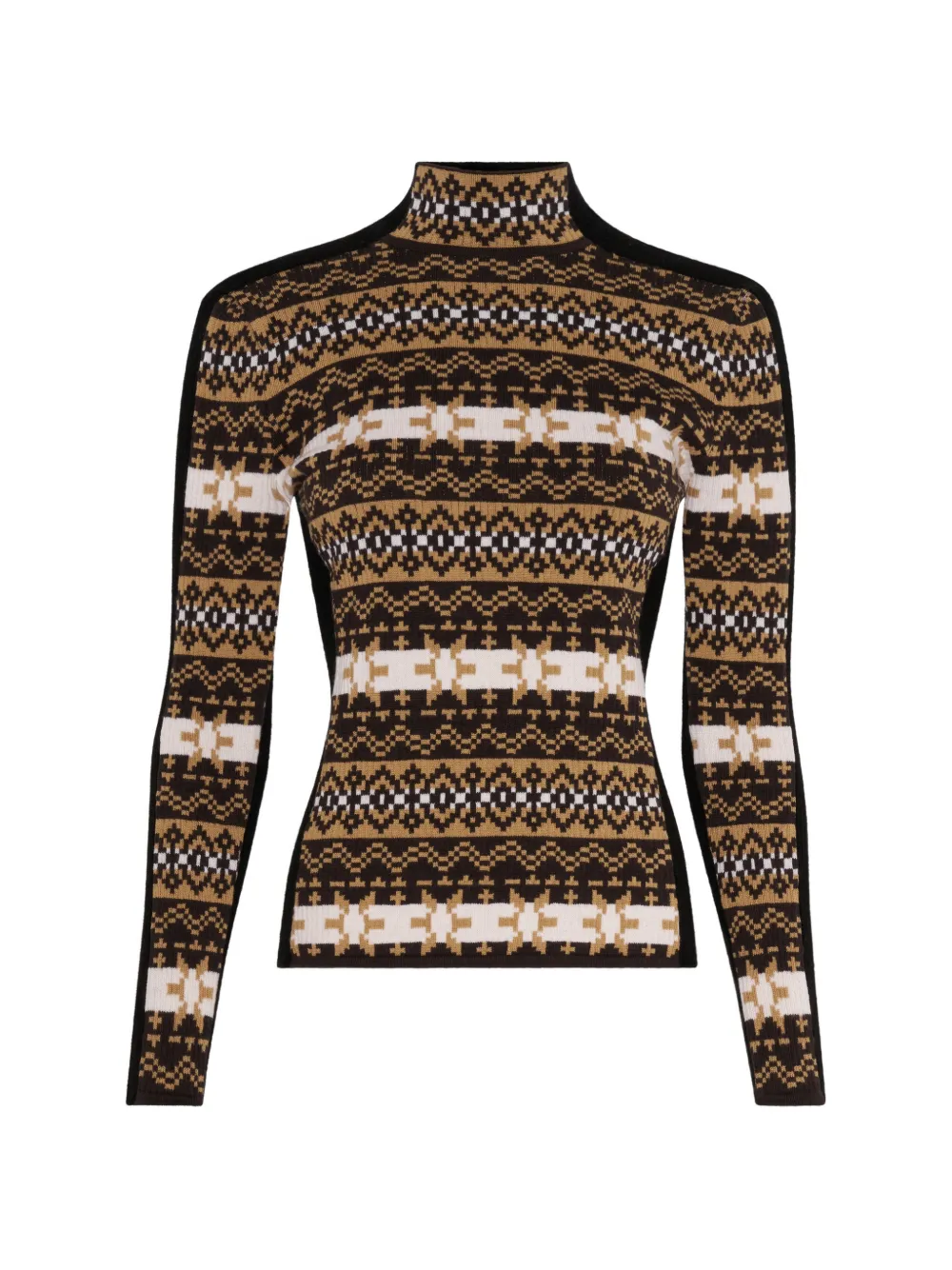 Jean Paul Gaultier pull crop en laine mérinos à motif Fair Isles en jacquard - Marron Jean Paul Gaultier pull crop en laine mérinos à motif Fair Isles en jacquard - Marron
