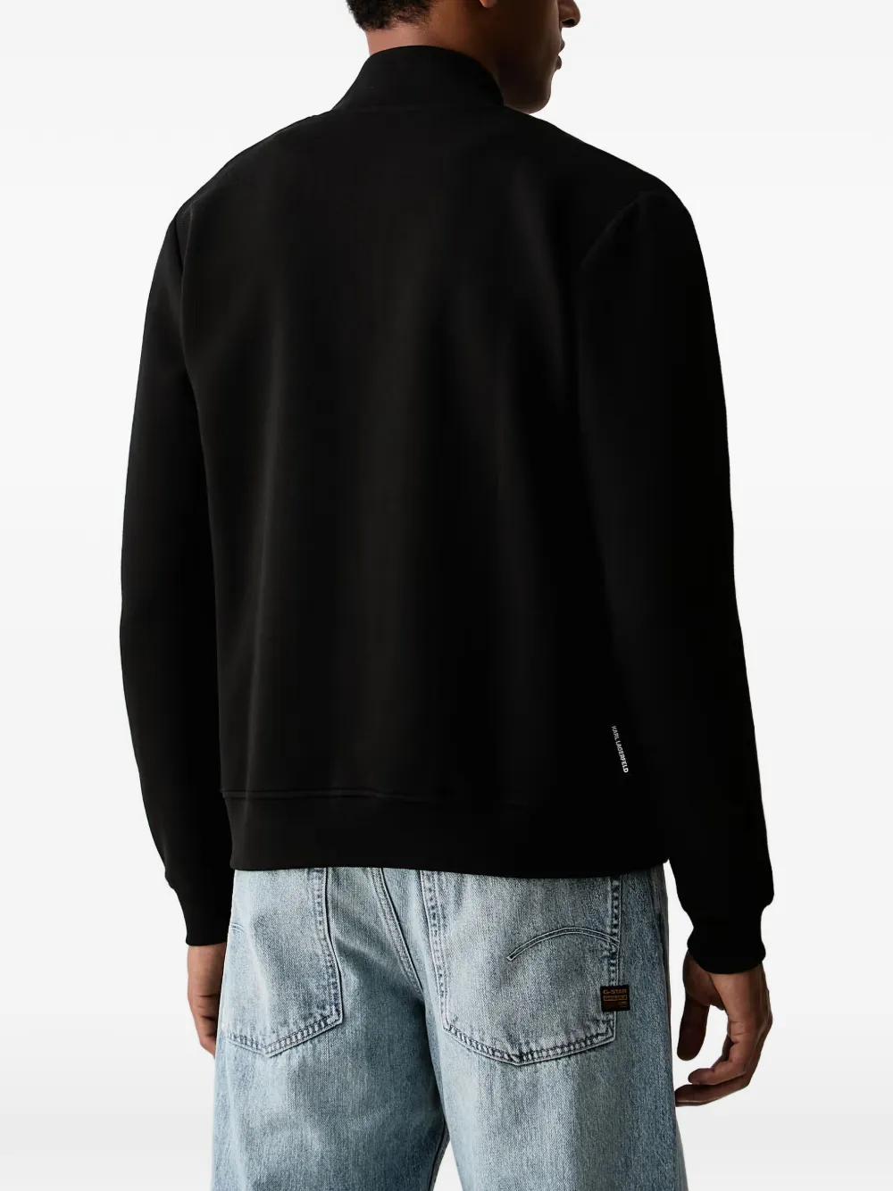 Karl Lagerfeld Trui met monogram-jacquard en rits Zwart