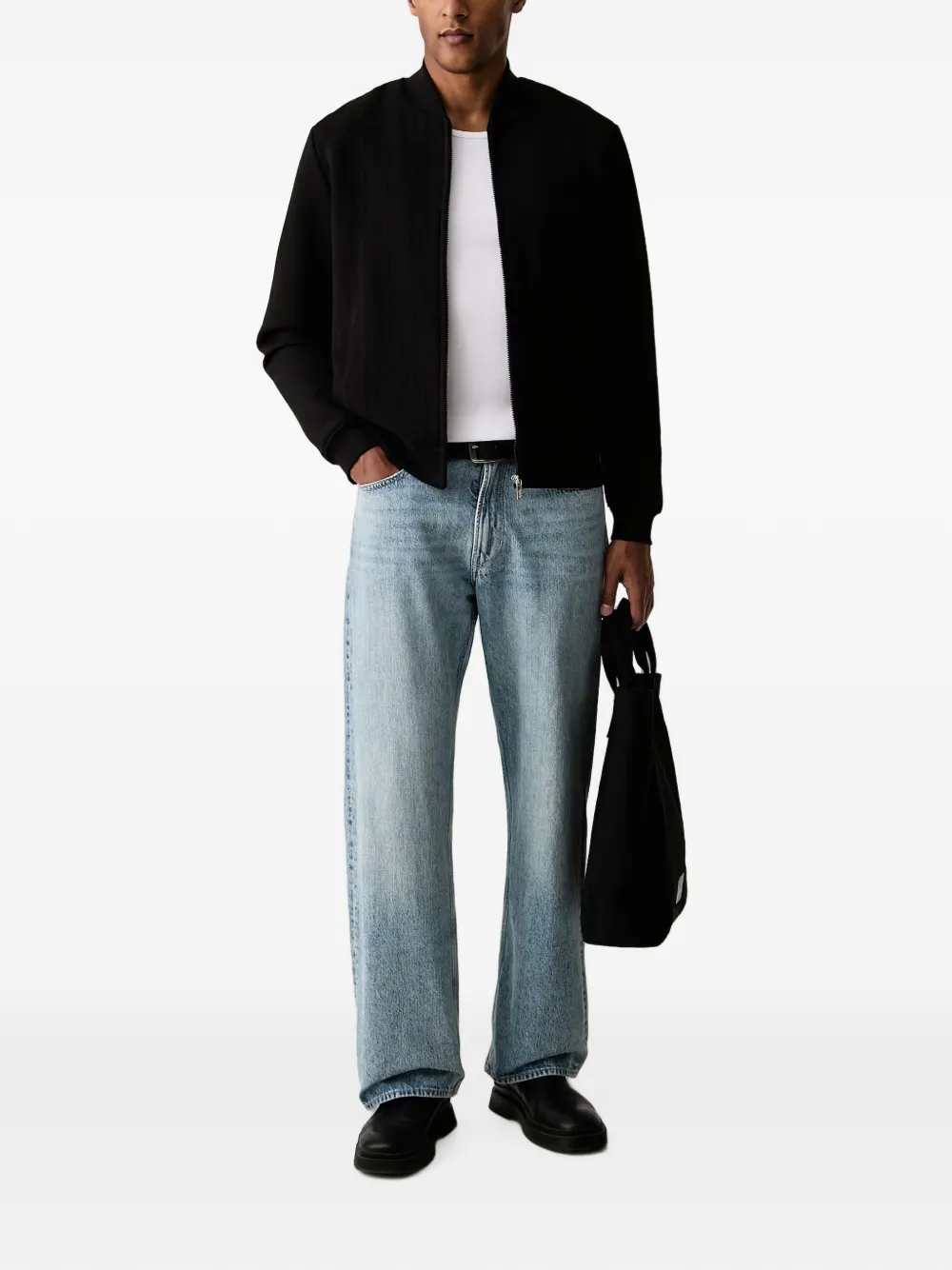Karl Lagerfeld Trui met monogram-jacquard en rits Zwart