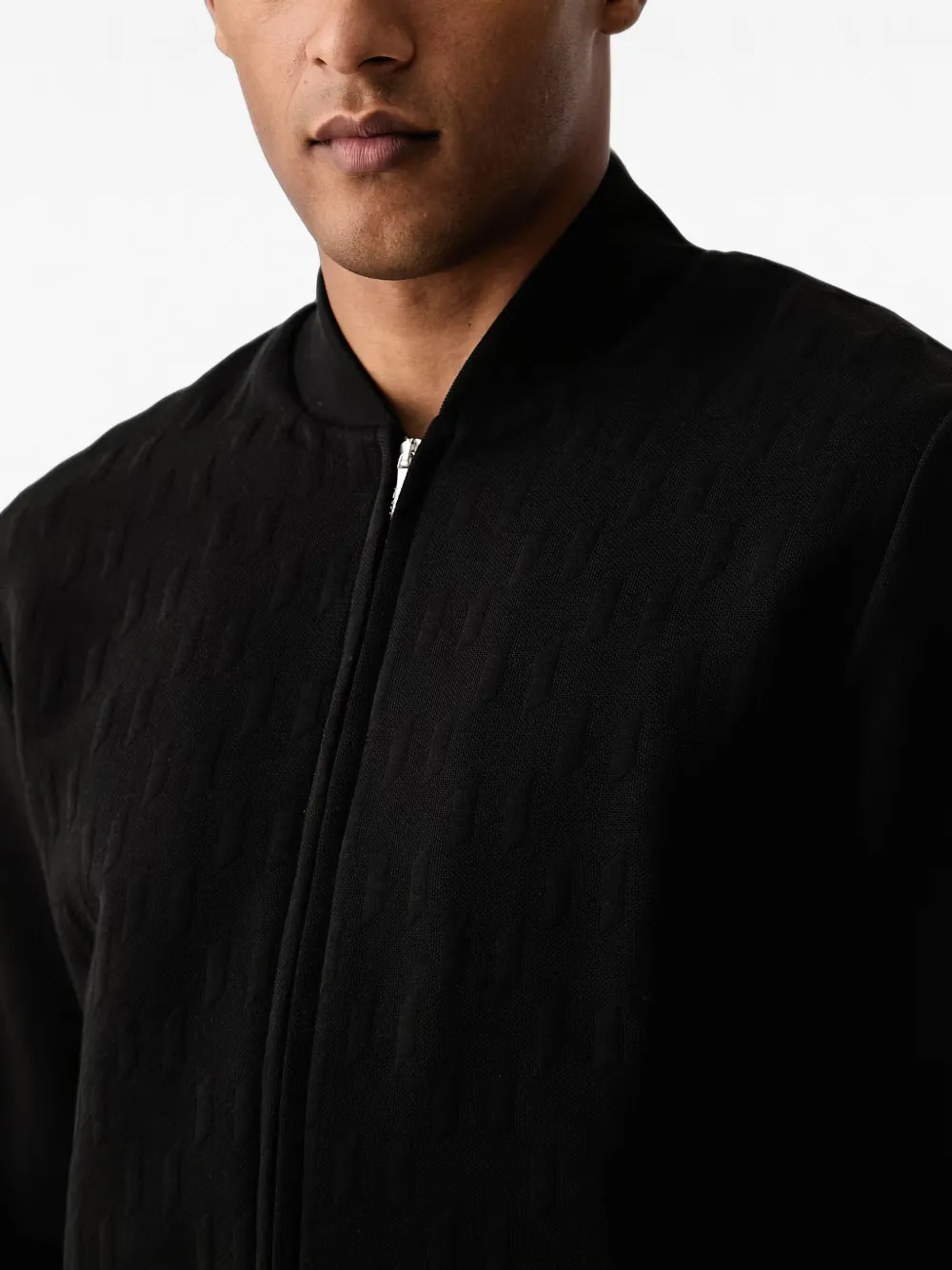 Karl Lagerfeld Trui met monogram-jacquard en rits Zwart