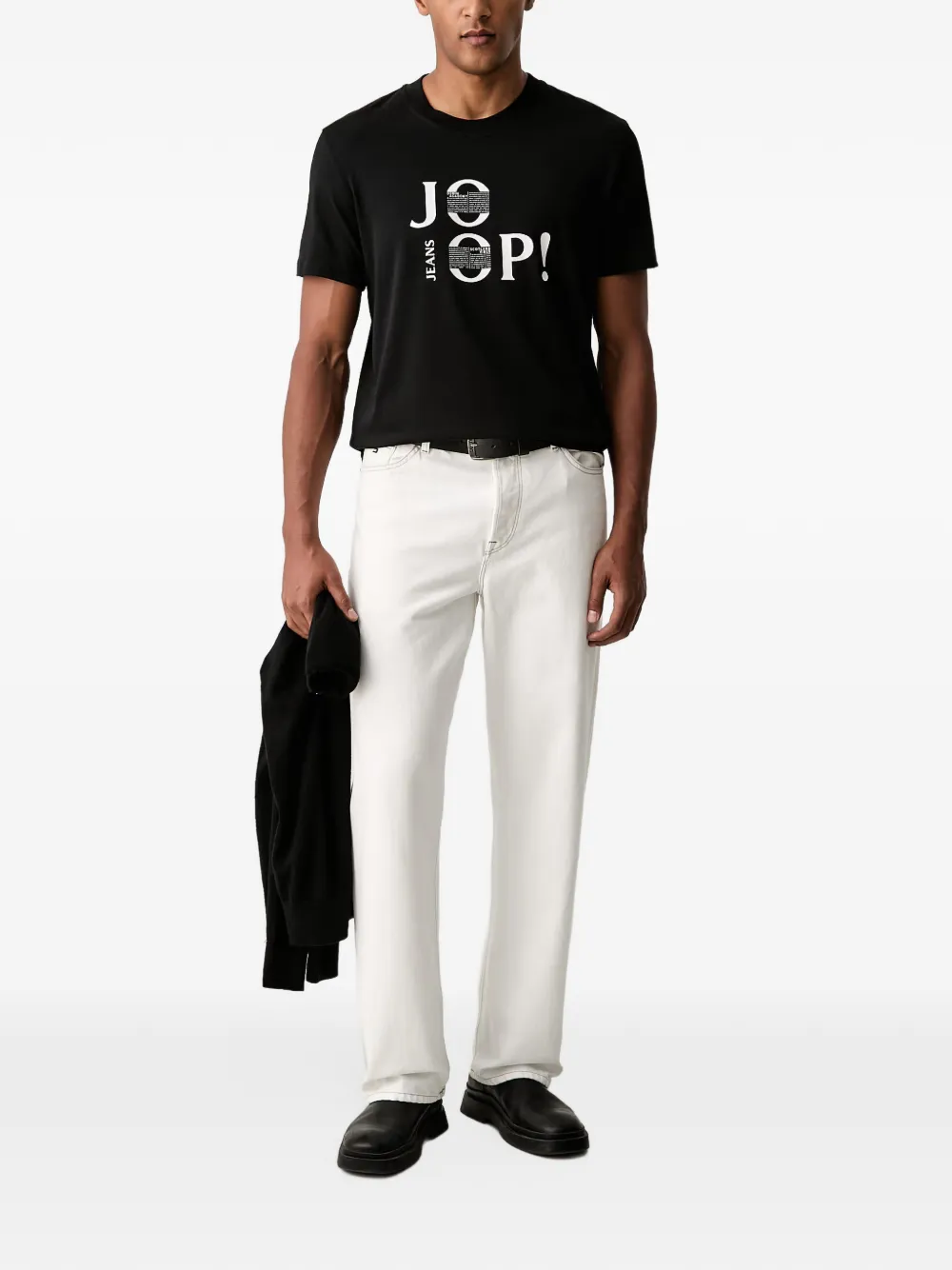 Joop! logo-print T-shirt Zwart