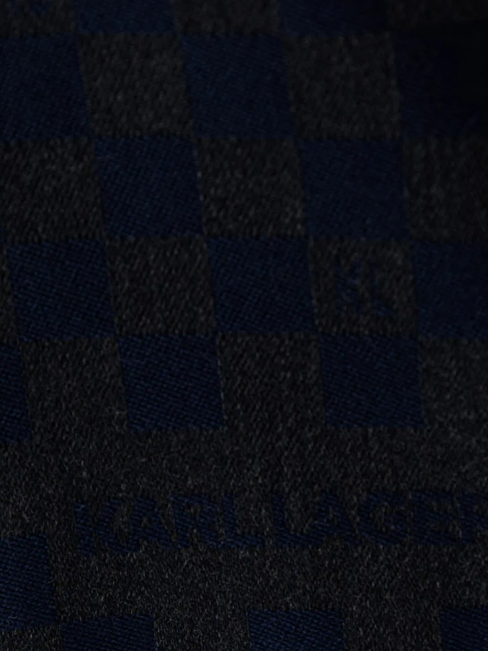 Karl Lagerfeld Geruite sjaal met logo-jacquard Blauw
