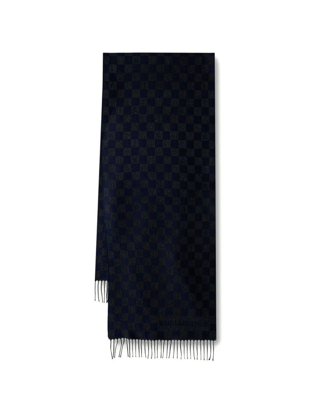 Karl Lagerfeld checkered logo-jacquard scarf - Blu